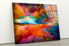 yellow  yataymix  red  pink  orange  colorful  blue  Wall Hangings  Large Wall Art  Abstract Cloud  utilize UV printing technology  UV printing technology  glass wall art pieces are distinctive and also durable  Abstract Clouds Tempered Glass Wall Art  art glass  glass  glass artwork clouds