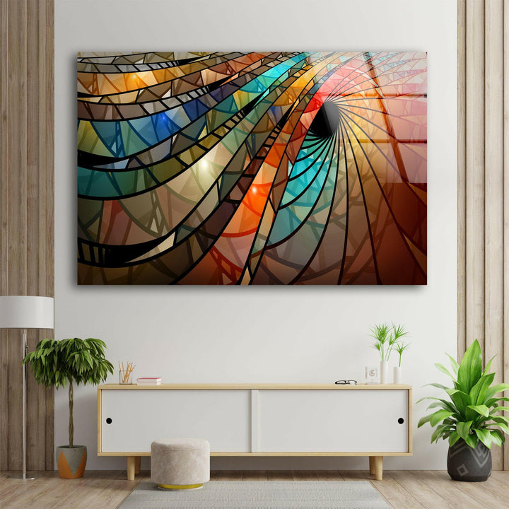 Colorful Spiral Stained Glass Wall Art custom glass pictures, glass art prints