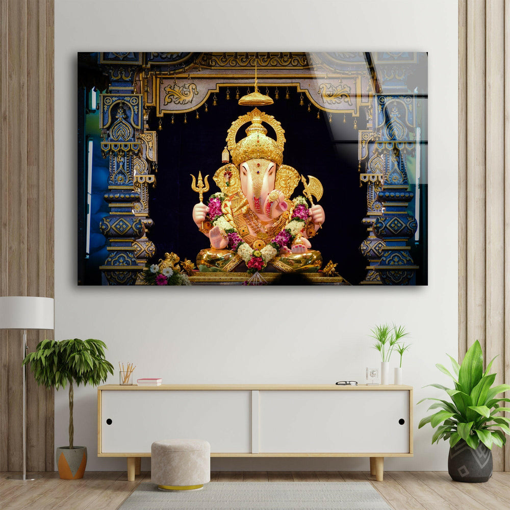 Hindu Lord Ganesha Tempered Glass Wall Art - MyPhotoStation