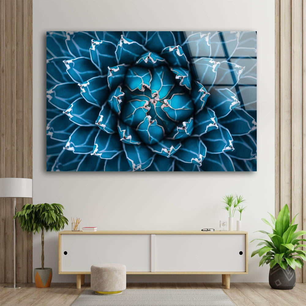 Blue Flower Tempered Glass Wall Art - MyPhotoStation