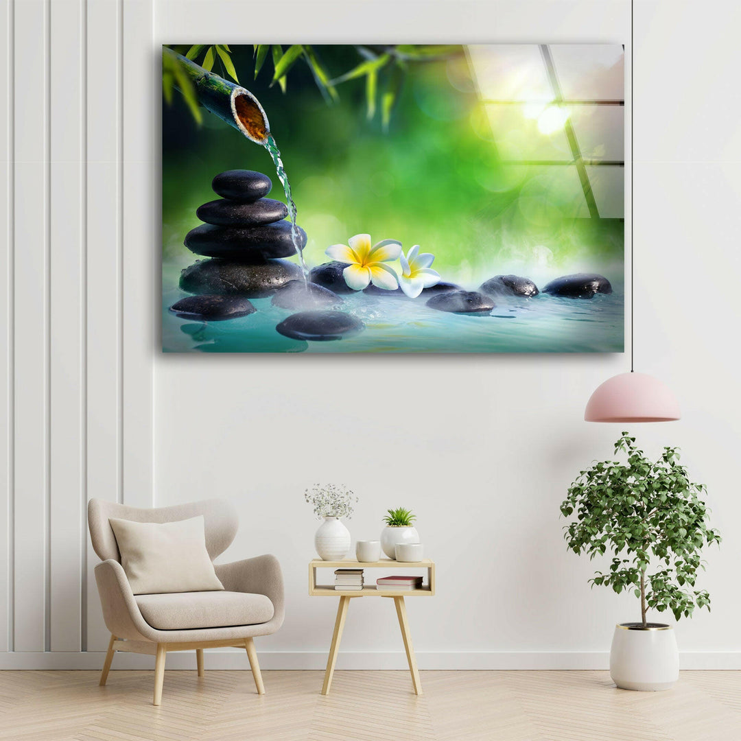 Green Zen Spa Stone Cool Art Prints & Tempered Glass Art