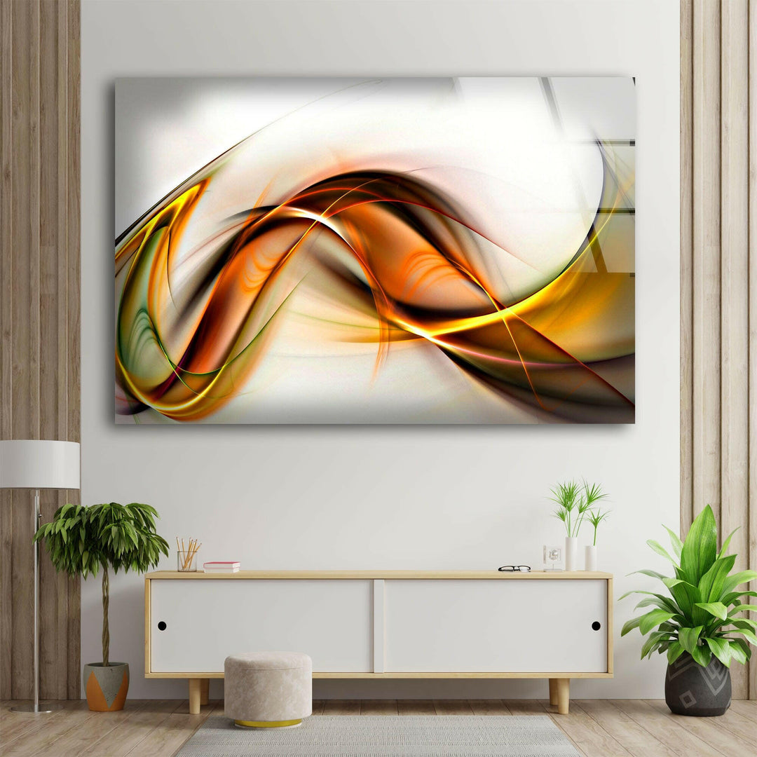 Orange Abstract Tempered Glass Wall Art - MyPhotoStation