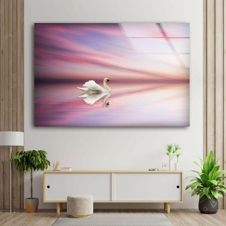 Swan Lake View Glass Wall Art art glass wall art, glass wall art pictures