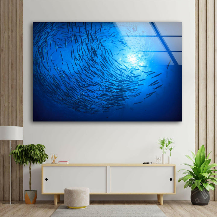 Under Ocean Fishes Glass Wall Art glass image printing, glass prints from photos