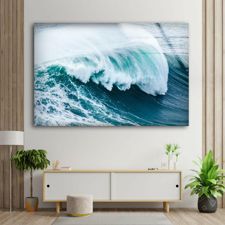 Ocean Waves Landscape Glass Wall Art glass pictures for Wall, glass prints wall art