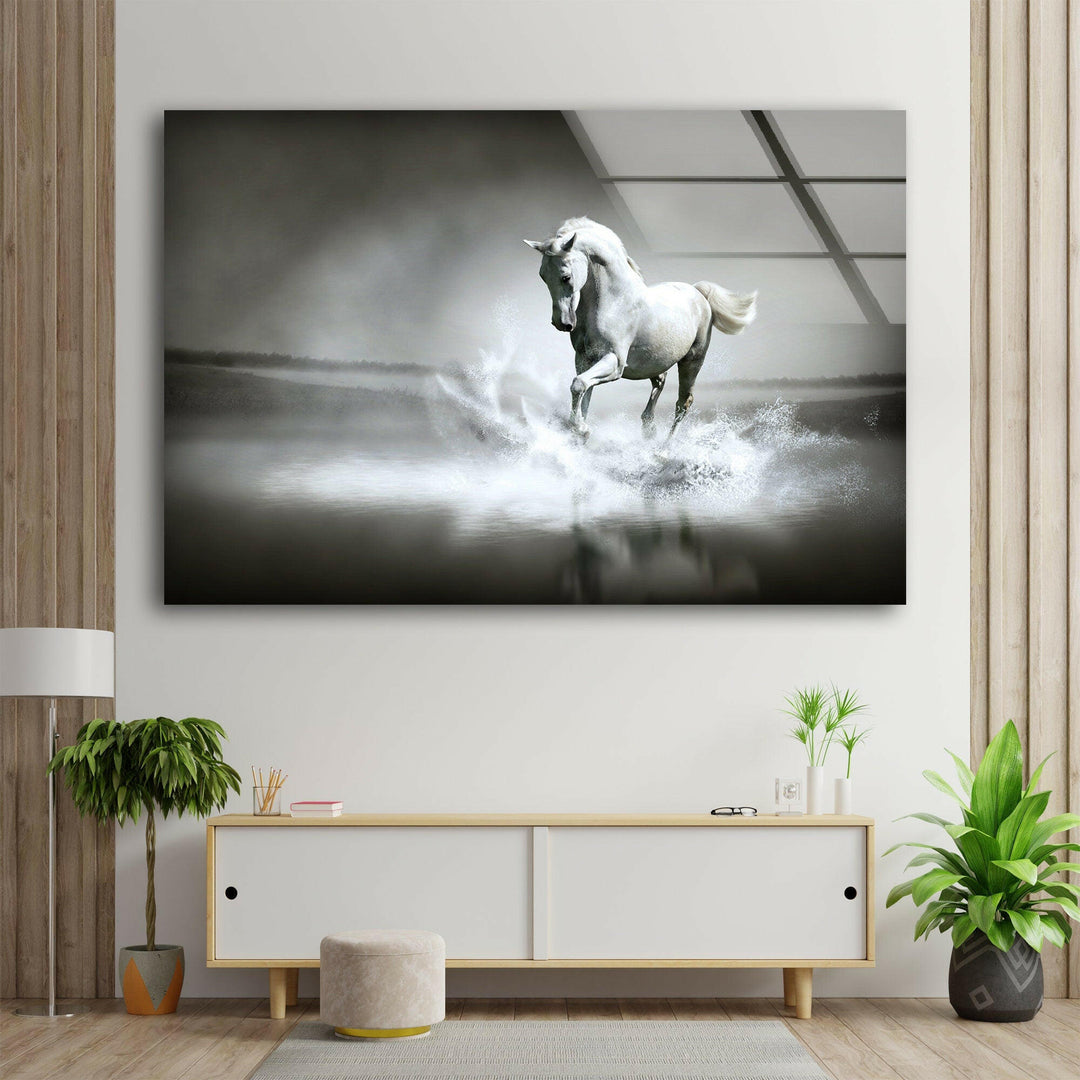 Graceful Horse Glass Wall Art glass photo prints, glass picture prints