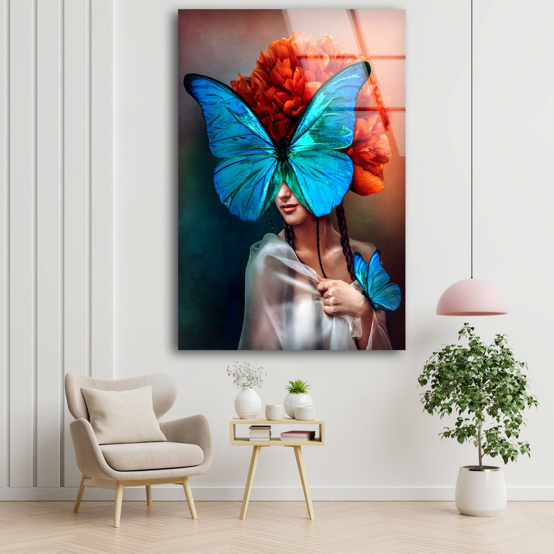 Surreal Portrait of a Woman Cool Wall Art & Glass Wall Decor