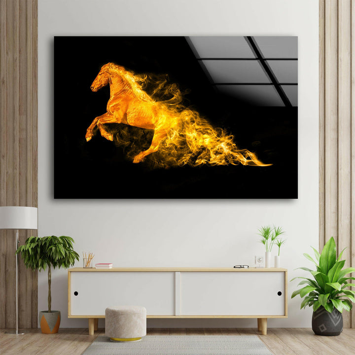 Fire Horse Glass Wall Art art glass wall art, glass wall art pictures