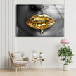 Black Woman with Gold Lips Extra Large Abstract Photo Prints on Glass