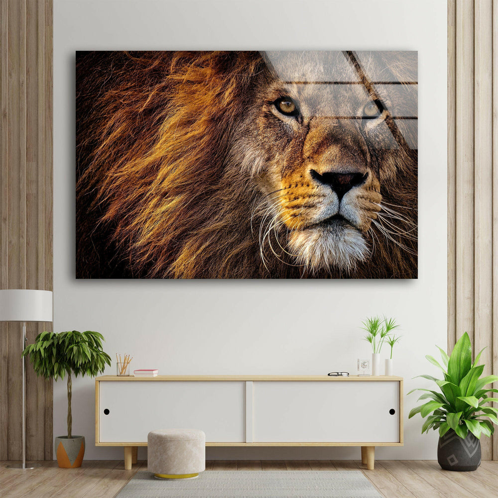 Lion Wild Life Glass Wall Art             glass wall decor, glass wall art decor