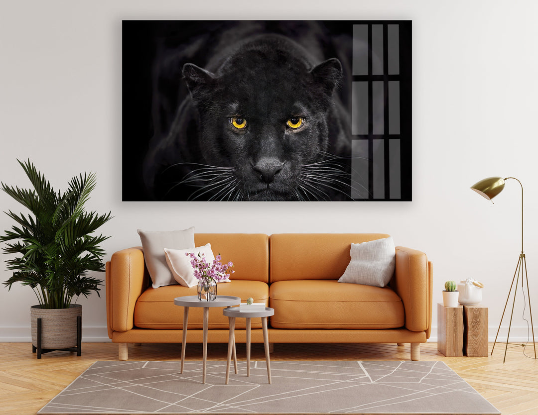 Black Panther Glass Wall Artstained glass wall art, stained glass wall decor