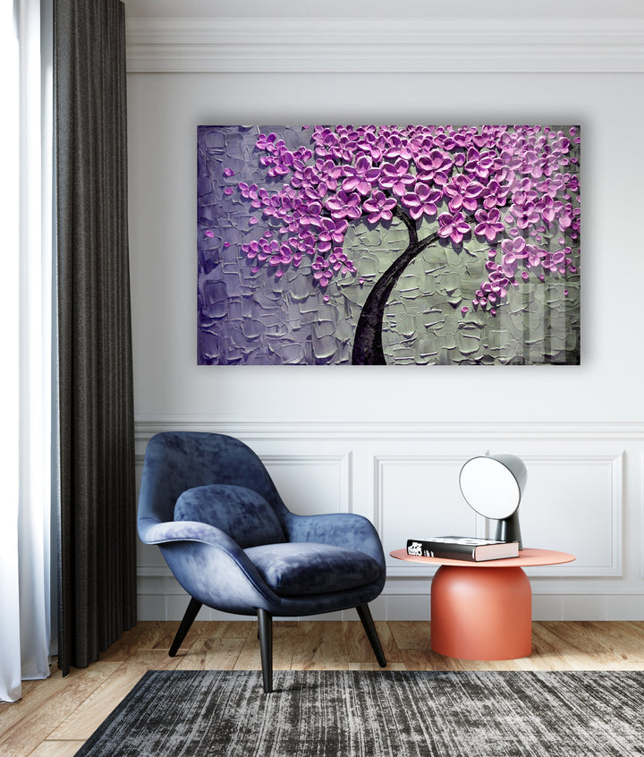 Flower Tree Oil Painting Glass Wall Art, stained glass wall art, stained glass wall decor