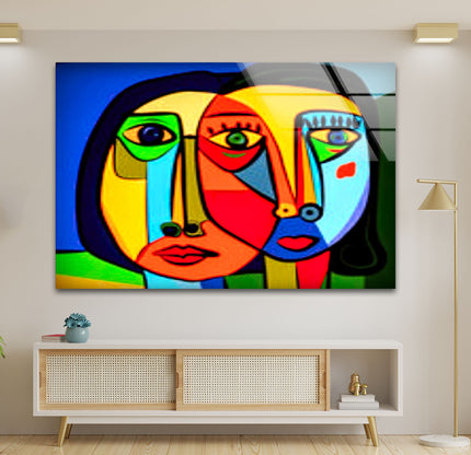 Colorful Picasso Glass Wall Art