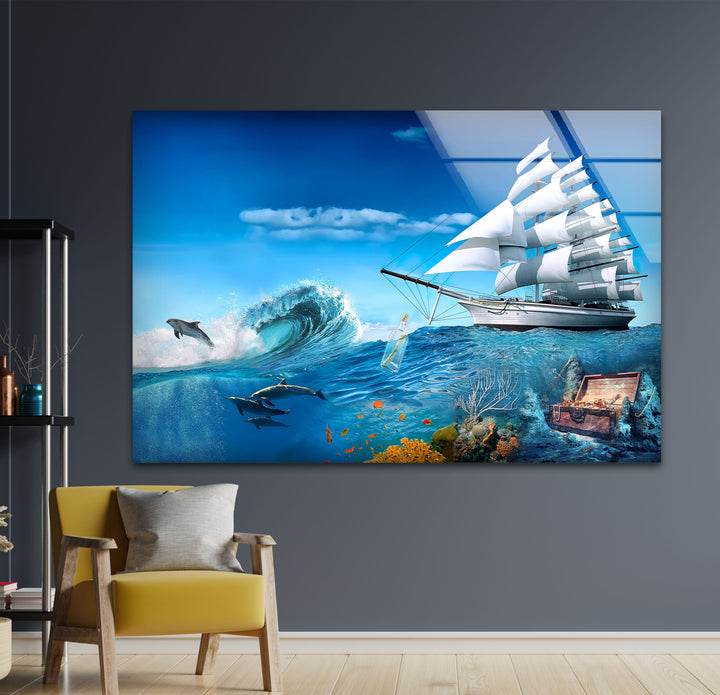 Bottom of The Sea Glass Wall Art large glass photo prints, glass wall photos