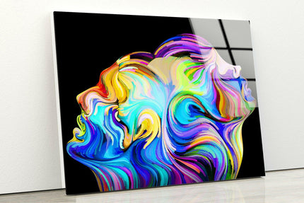 Colorful Surreal Human Glass Wall Art