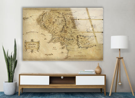Lord Of The Rings Map Glass Wall Art