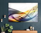 Wavy Abstract Tempered Glass Wall Art - Our modern glass wall art will make your living room look better, or you can choose glass wall art for the living room to make a captivating center point. Our glass wall hanging choices make it easy and stylish to show off glass art, glass panel art, and glass panel artwork. With glass photo prints, you can keep your favorite memories alive forever as photographs or pictures on glass that look like they're coming to life.