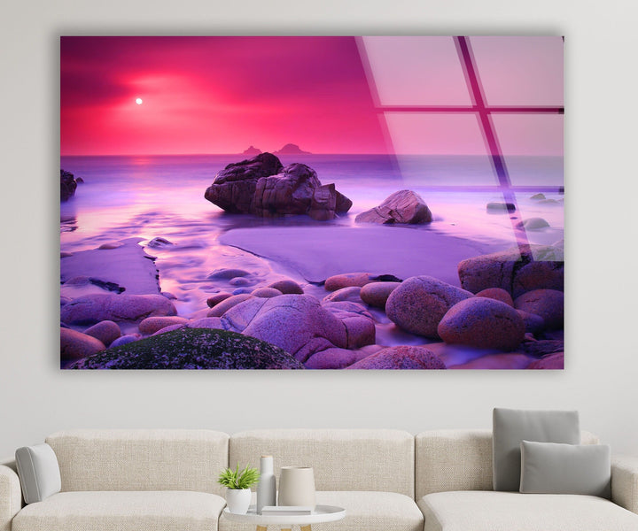 Pink Sunset Landscape Glass Wall Art Transform your space with elegant Tempered Glass Wall Art. From custom glass pictures to abstract glass art, find the perfect piece for your living room. Our glass photo prints and picture on glass options ensure vivid, lasting beauty. Shop now for vibrant wall decor and fast, free delivery.