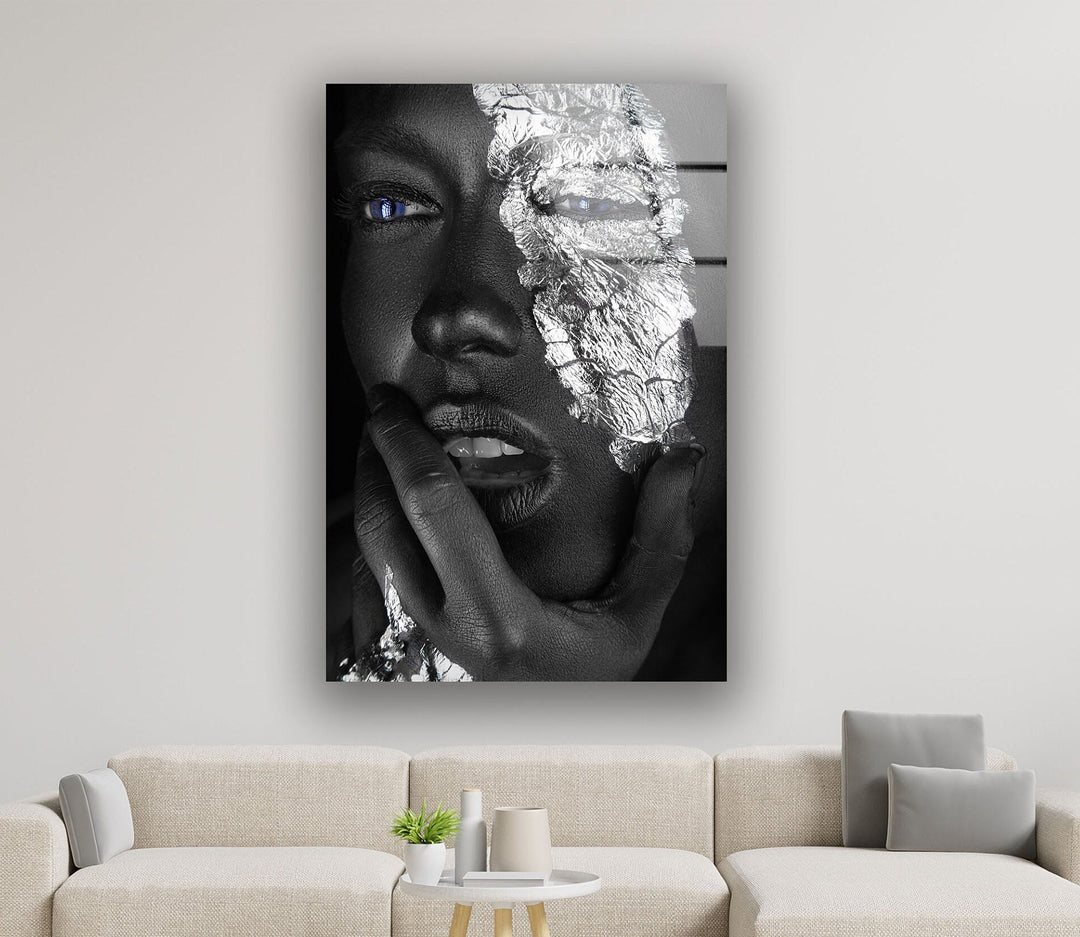 Silver Plated Woman Glass Wall Artwork & Cool Art Prints