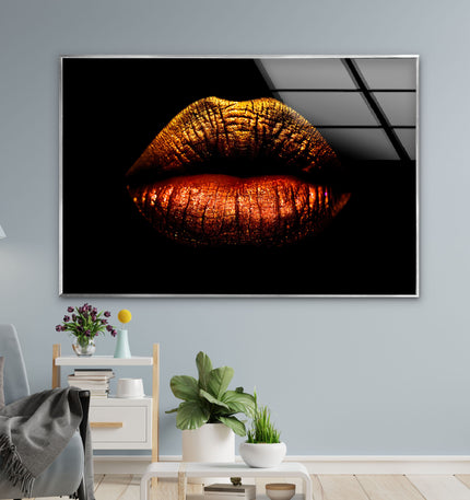 Cool Art Woman Lips Glass Wall Art