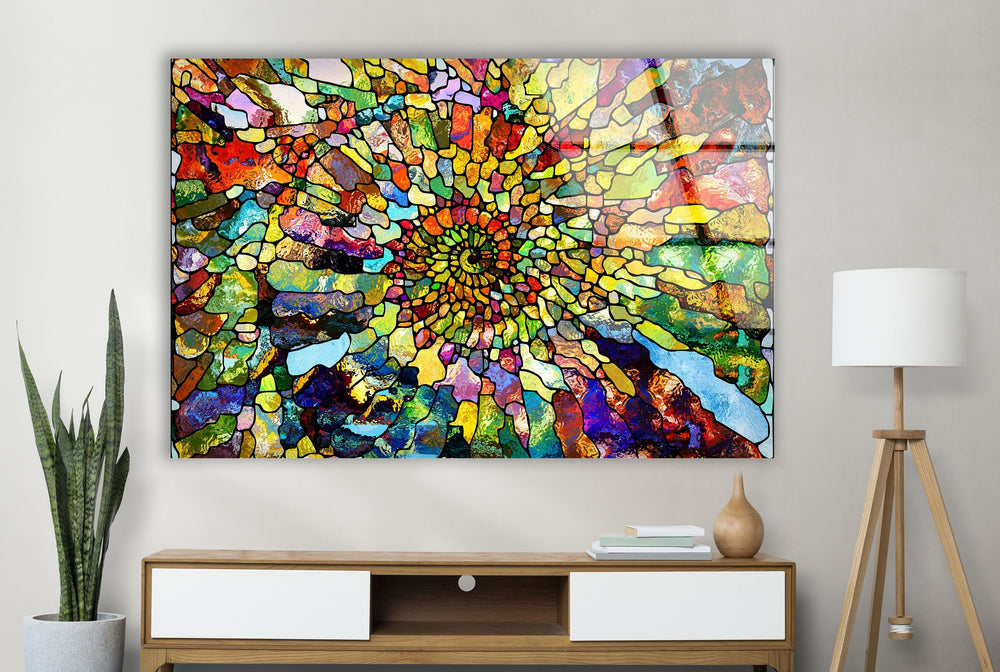 Stained Colored Glass Wall Art photo print on glass, prints on glass wall art