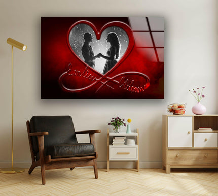 Love Concept Decor Glass Wall Art