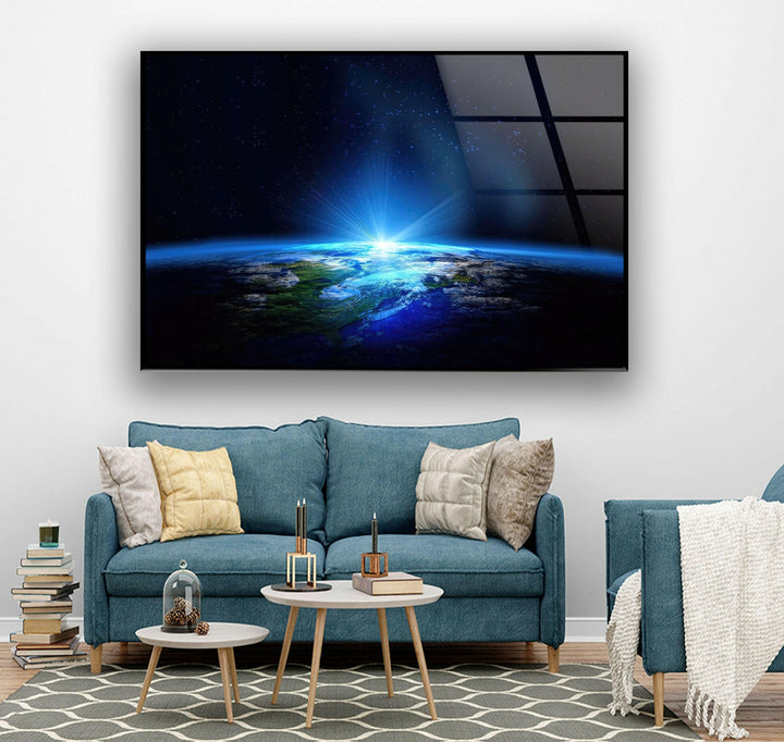 Planet Earth Glass Wall Art, glass wall decor, glass wall art decor