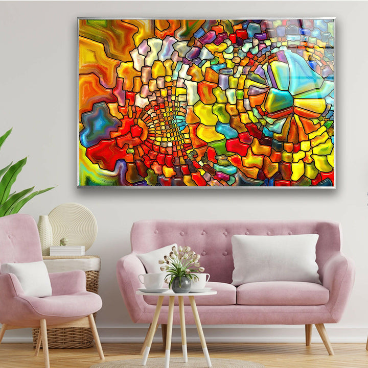 Colorful Mosaic Stained Glass Wall Art glass art painting, glass art for the Wall