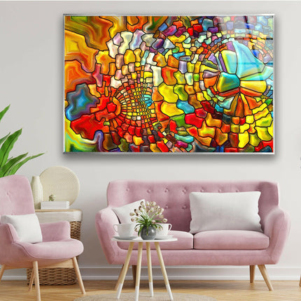 Colorful Mosaic Stained Glass Wall Art