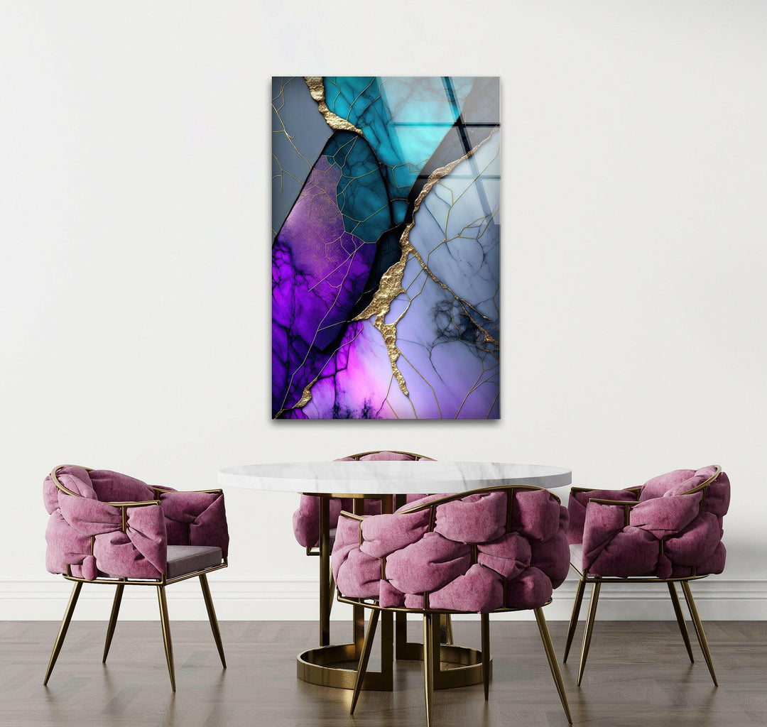 Purple Abstract Marble Tempered Glass Wall Art - MyPhotoStation