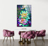 Stained Vivid Floral Glass Wall Art photo print on glass, prints on glass wall art