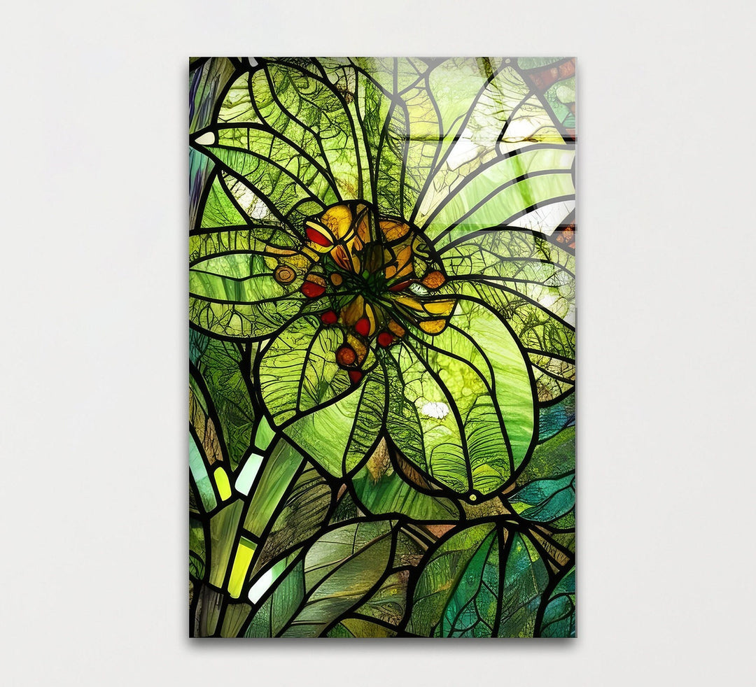 Flower Stained Tempered Glass Wall Art - MyPhotoStation