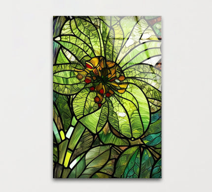 Flower Stained Tempered Glass Wall Art - MyPhotoStation