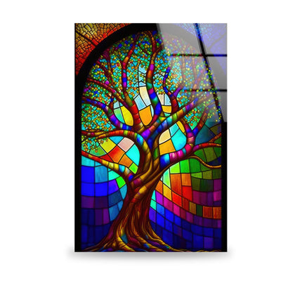 Stained Window Decor Tempered Glass Wall Art - MyPhotoStation