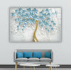 Blue and Gold Tree Tempered Glass Wall Art - MyPhotoStation