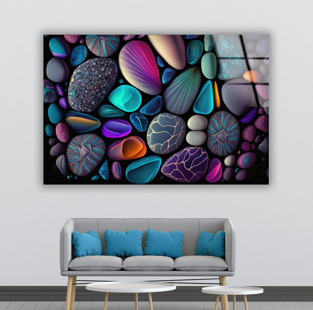 Colorful Zen Stones Spa Decor Cool Wall Art & Stained Glass Panels