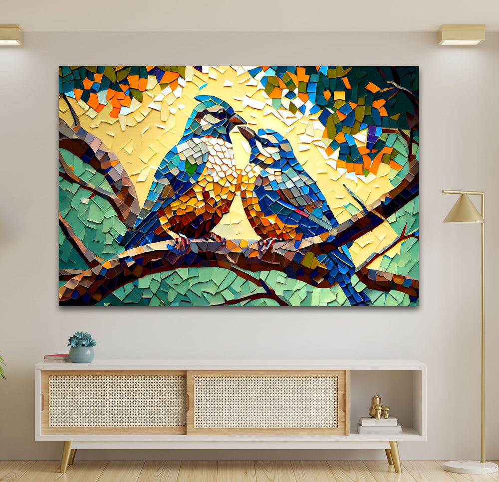 Mosaic of Birds Glass Wall Art art glass wall art, glass wall art pictures