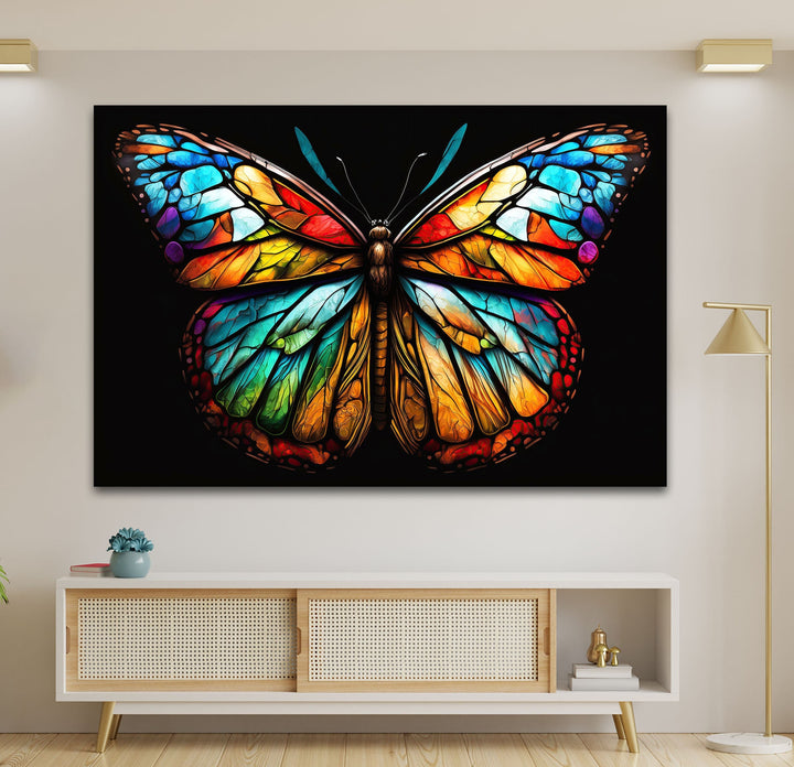 Colored Butterfly Glass Wall Art art glass wall art, glass wall art pictures 