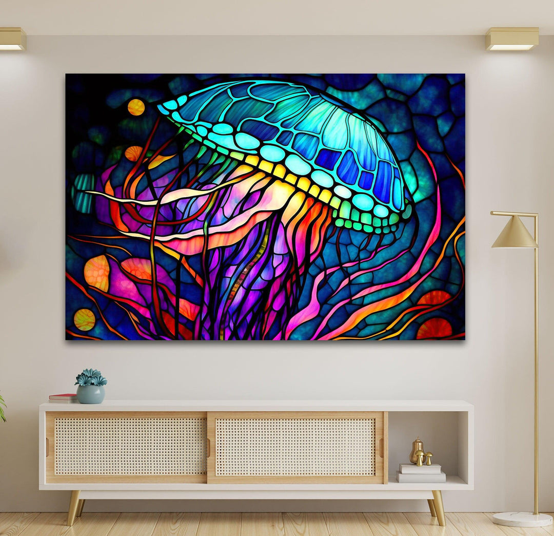 Colored Starfish Glass Wall Art custom glass pictures, glass art prints