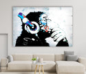 Banksy Dj Monkey Glass Wall Art - Our Banksy art for sale includes a variety of pieces, from famous works to unique interpretations, all meticulously printed on reinforced tempered glass. This medium not only enhances the vivid colors and intricate details of Banksy's work but also ensures durability and longevity. Ideal for both indoor and outdoor use, these pieces are versatile and built to last. - Artdesigna Glass Printing Wall Arts - Banksy paintings for sale