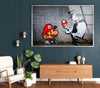 Banksy Mario and Police Man Glass Wall Art . Banksy art prints