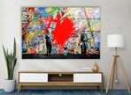 Banksy Einstein Love is the Answer Glass Wall Art .Banksy prints for sale.