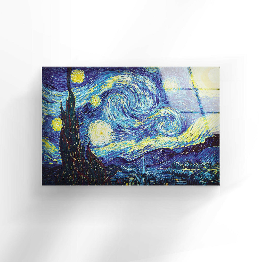 Starry Night Vincent Van Gogh Glass Wall Pictures Art