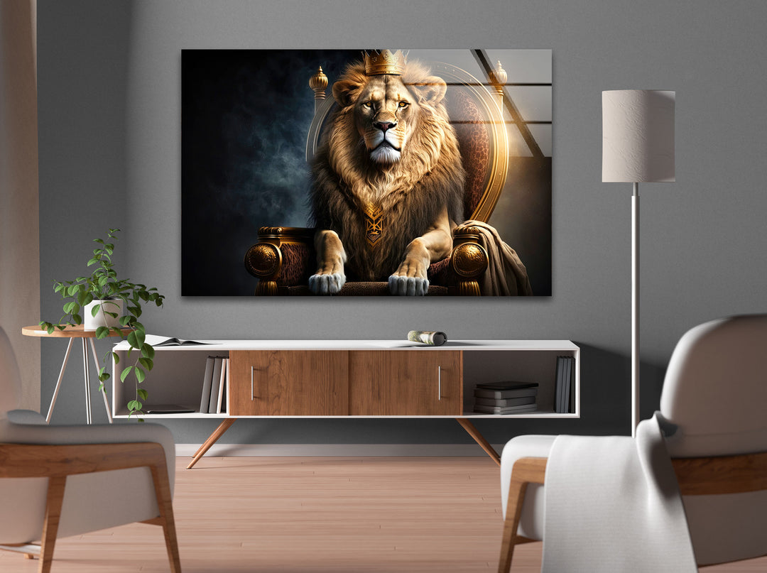 Lion King Glass Wall Art custom glass photo prints, large glass prints